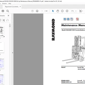 Raymond DSS300 350 Counterbalanced Truck Maintenance Manual - PDF DOWNLOAD