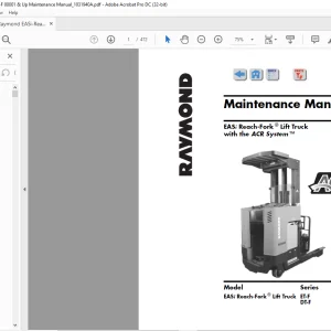 Raymond EASi Reach-Fork ® Lift Truck with the ACR System ™ Maintenance Manual - PDF DOWNLOAD