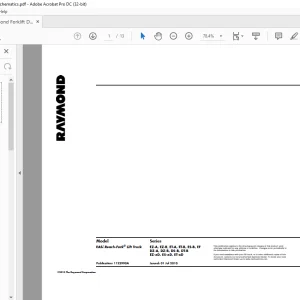 Raymond EASi Reach-Fork® Lift Truck EZ-A, EZ-B, ET-A, ET-B, ES-B, EF DZ-A, DZ-B, DS-B, DT-B EZ-xD, ES-xD, ET-xD Schematics MANUAL - PDF DOWNLOAD
