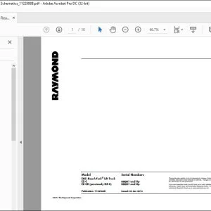 Raymond EASi Reach-Fork® Lift Truck EZ-C  EZ-CD (previously DZ-C) Schematics Manual - PDF DOWNLOAD