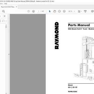 Raymond EASi Reach-Fork® Truck EZ-C, EZ-CD Parts Manual PDPM-0206  - PDF DOWNLOAD