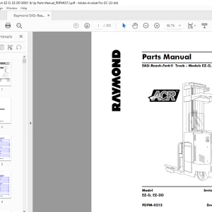 Raymond EASi Reach-Fork® Truck EZ-D, EZ-DD Parts Manual PDPM-0212  - PDF DOWNLOAD