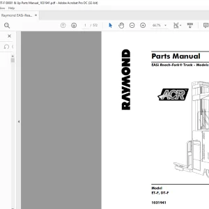 Raymond EASi Reach-Fork® Truck - Models ET-F, DT-F Parts Manual 1031941 -  PDF DOWNLOAD