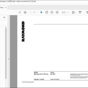 Raymond EASi Reach-Fork® Truck - Models ET-F, DT-F Schematics Manual 1122987A  - PDF DOWNLOAD