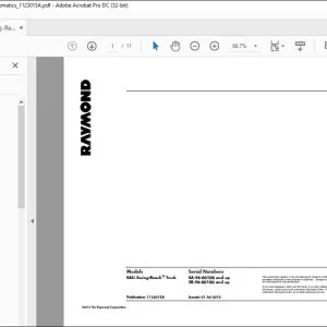 Raymond EASi Swing-Reach ® Truck Schematics Manual -  PDF DOWNLOAD