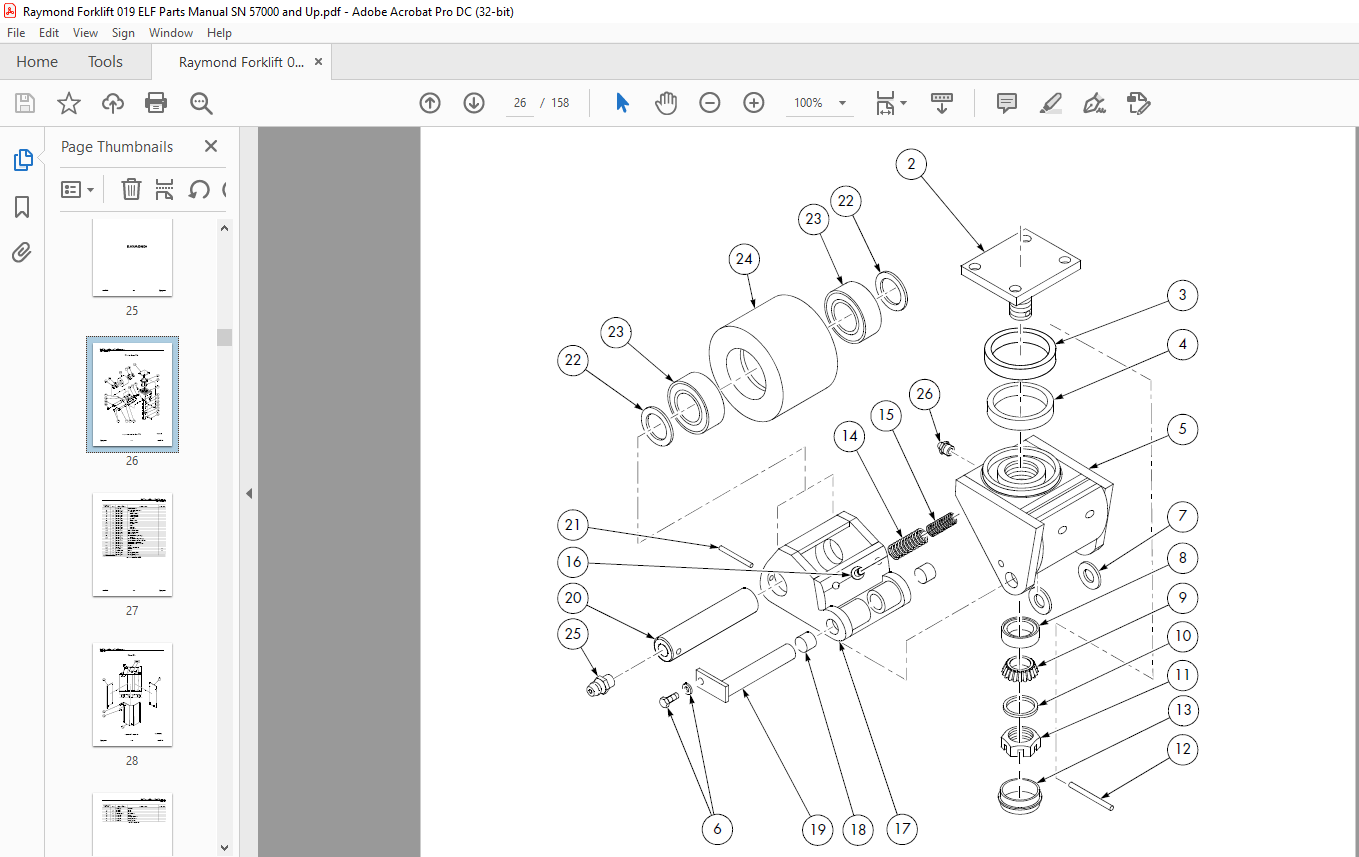 Raymond Forklift 019 ELF Rider Pallet Truck Parts Catalog Manual SN ...