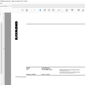 Raymond Forklift 101 Schematics Manual SN 101-00-20000 and up - PDF DOWNLOAD