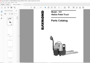 Raymond Forklift 101 Walkie Pallet Truck Parts Catalog Manual SN 07500 and Up - PDF DOWNLOAD