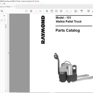 Raymond Forklift 101 Walkie Pallet Truck Parts Catalog Manual SN 07500 and Up - PDF DOWNLOAD