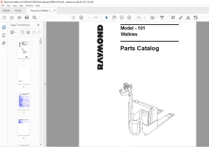 Raymond Forklift 101 Walkies Parts Catalog Manual SN 3000 and Up - PDF DOWNLOAD