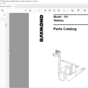 Raymond Forklift 101 Walkies Parts Catalog Manual SN 3000 and Up - PDF DOWNLOAD