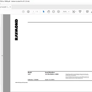 Raymond Forklift 101T Schematics Manual SN 101-99-07500 to 19999 - PDF DOWNLOAD