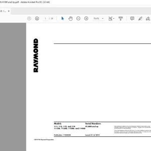 Raymond Forklift 111 112 113 & 114 111XD 112XD 113XD & 114XD Schematics Manual SN 41000 and up - PDF DOWNLOAD