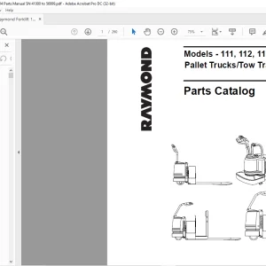 Raymond Forklift 111 112 113 114 Pallet Trucks Tow Tractor Parts Catalog Manual SN 41000 & UP - PDF DOWNLOAD