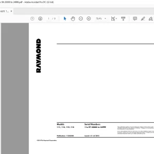 Raymond Forklift 111 112 113 & 114 Schematics Manual SN 11x-97-20000 to 24999 - PDF DOWNLOAD