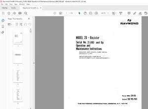 Raymond Forklift 20 Resistor Operation & Maintenance Manual SN 21000 and up - PDF DOWNLOAD