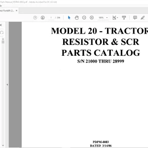 Raymond Forklift 20 Tractor Resistor & SCR Parts Catalog Manual SN 21000 Thru 28999 - PDF DOWNLOAD