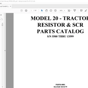 Raymond Forklift 20 Tractor Resistor & SCR Parts Catalog Manual SN 5500 Thru 13599 - PDF DOWNLOAD