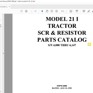 Raymond Forklift 21 I Tractor SCR & Resistor Parts Catalog Manual SN 4000 Thru 6147 - PDF DOWNLOAD