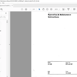 Raymond Forklift 21 Operation & Maintenance Manual SN001 and UP - PDF DOWNLOAD
