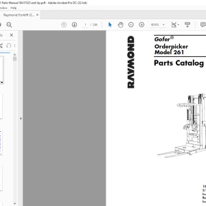 Raymond Forklift 261 Gofer Orderpicker Parts Catalog Manual - PDF DOWNLOAD
