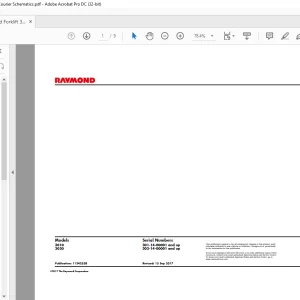 Raymond Forklift 3010 3020 Schematics Manual - PDF DOWNLOAD