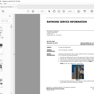 Raymond Forklift 4250 RSI CTB SERVICE INFORMATION Manual - PDF DOWNLOAD