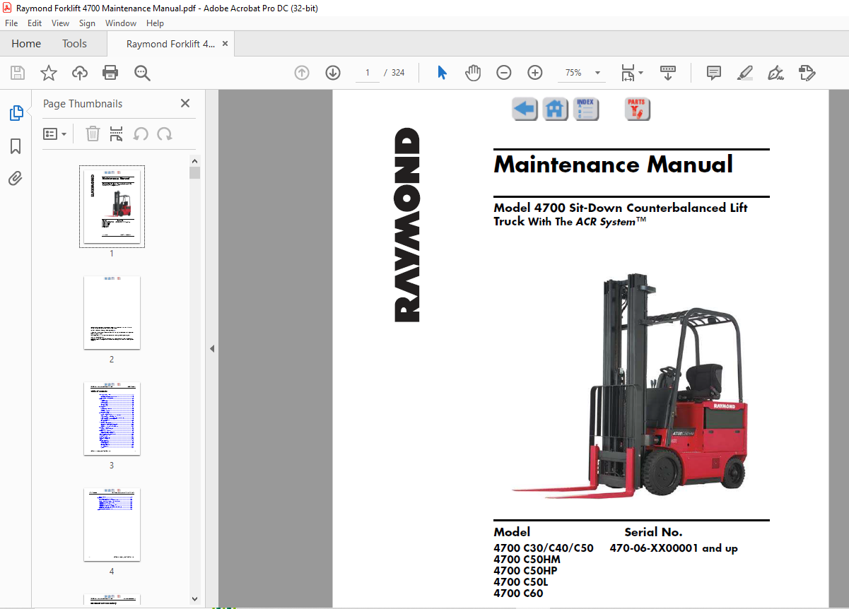 Raymond Forklift 4700 Sit-Down Counterbalanced Lift Truck With The ACR ...