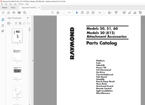 Raymond Forklift 50 51 60 20(812) Resistor Parts Catalog Manual 1031269A - PDF DOWNLOAD