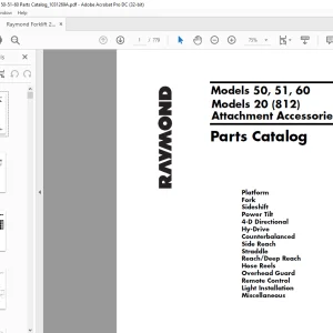 Raymond Forklift 50 51 60 20(812) Resistor Parts Catalog Manual 1031269A - PDF DOWNLOAD