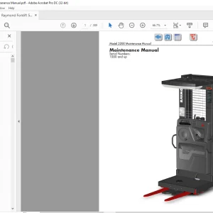 Raymond Forklift 5200 High-Level Orderpicker Lift Truck Maintenance Manual 1043922B - PDF DOWNLOAD