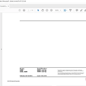 Raymond Forklift 5300 5500 5600 Orderpicker Schematic Manual 1301126-001A - PDF DOWNLOAD