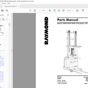 Raymond Forklift 5300 5500 5600 Orderpicker Truck Parts Manual 1301129-001 - PDF DOWNLOAD