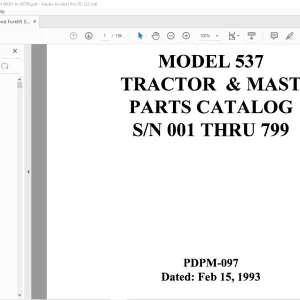 Raymond Forklift MODEL537 TRACTOR & MAST PARTS CATALOG MANUAL -  PDF DOWNLOAD
