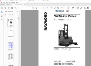Raymond Forklift 71B 76 Sideloader Truck Maintenance Manual PDMM-0102 - PDF DOWNLOAD