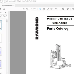Raymond Forklift 71B and 76 SIDELOADER Parts Catalog Manual 1014470B - PDF DOWNLOAD
