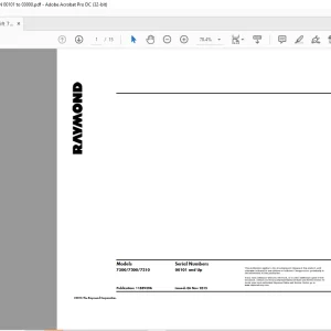Raymond Forklift 7200 7300 7310 Schematics Manual SN00101 and Up -  PDF DOWNLOAD