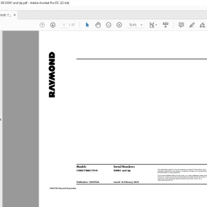 Raymond Forklift 7200 7300 7310 Schematics Manual SN03001 and Up - PDF DOWNLOAD