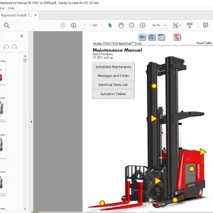 Raymond Forklift 7500 7520 Maintenance Manual SN 31001  -  PDF DOWNLOAD