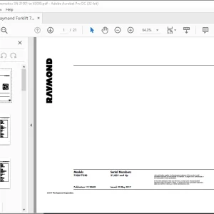 Raymond Forklift 7500 7520 Schematics Manual 31,001 and Up - PDF DOWNLOAD