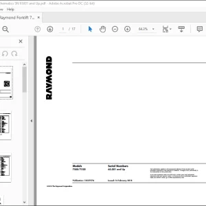 Raymond Forklift 7500 7520 Schematics Manual 65001 and Up -  PDF DOWNLOAD