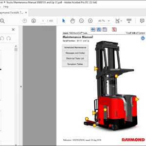 Raymond Forklift 7530 Reach-Fork ® Trucks Maintenance Manual SN00101 and Up -  PDF DOWNLOAD