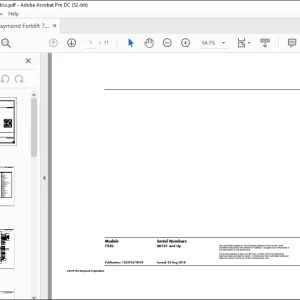 Raymond Forklift 7530 Schematics Manual 00101 and Up -  PDF DOWNLOAD