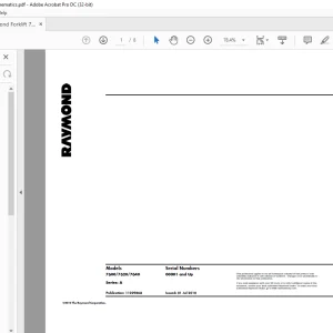Raymond Forklift 7600 7620 7640 Schematics Manual 00001 and Up -  PDF DOWNLOAD