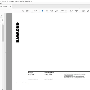 Raymond Forklift 7700 7720 Schematics Manual 31001 and Up - PDF DOWNLOAD