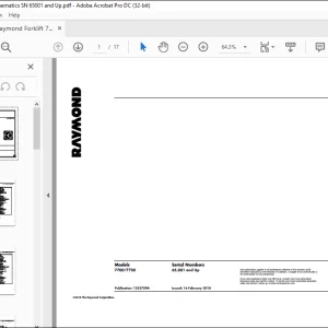 Raymond Forklift 7700 7720 Schematics Manual -  PDF DOWNLOAD
