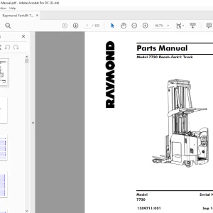 Raymond Forklift 7730 Reach-Fork® Truck Parts Manual 1309711001 - PDF DOWNLOAD