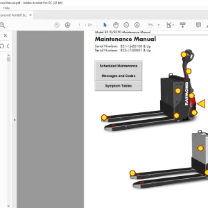 Raymond Forklift 8210 & 8250 Pallet Trucks Maintenance Manual 146945-001D - PDF DOWNLOAD