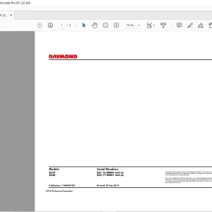 Raymond Forklift 8210 & 8250 Schematics Manual 1146945-001 - PDF DOWNLOAD