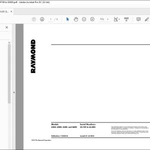 Raymond Forklift 8300 8400 8500 & 8600 Schematics Manual SN 59749 to 83000 - PDF DOWNLOAD